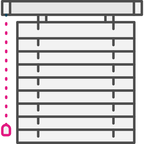 Persiana Horizontal de Madeira 50mm 100% Natural Monocontrole